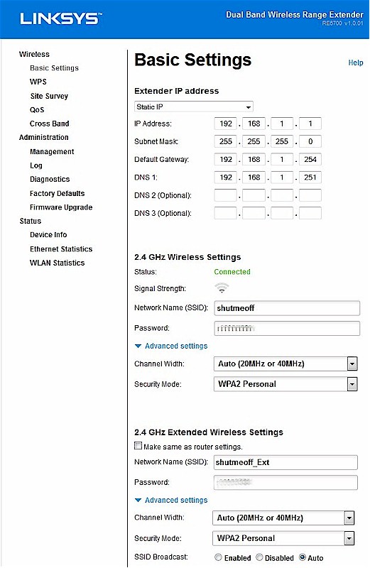 Linksys RE6700 Spot Finder setup tool