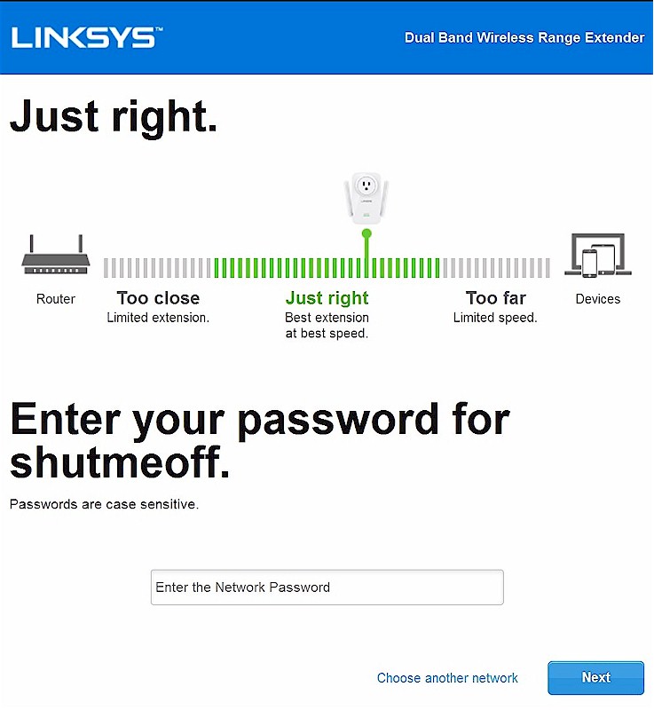 Linksys RE6700 Spot Finder setup tool