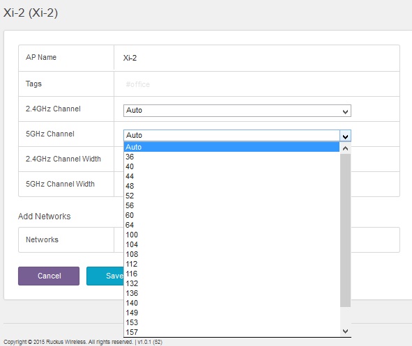 CloudManager 5 GHz Channels