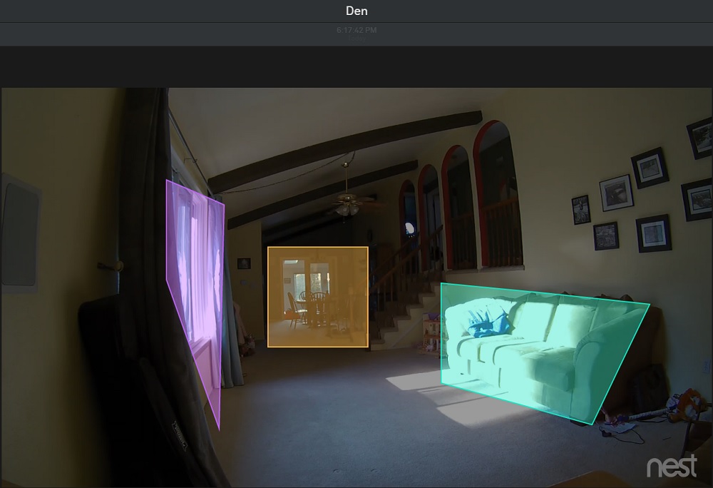 Nest Aware's motion detection area settings