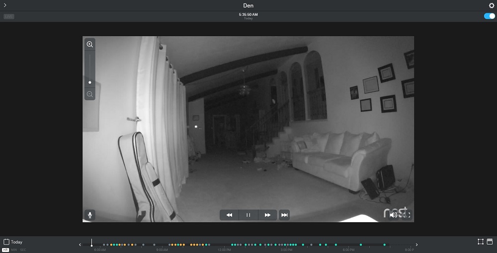 Nest Aware's timeline view