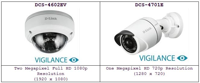 D-Link Vigilance IP cameras