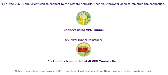 SSL Tunnel Login Screen