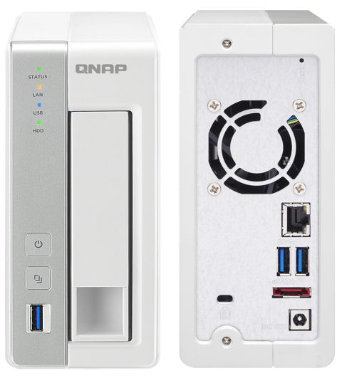 QNAP TS-131 front and rear panels