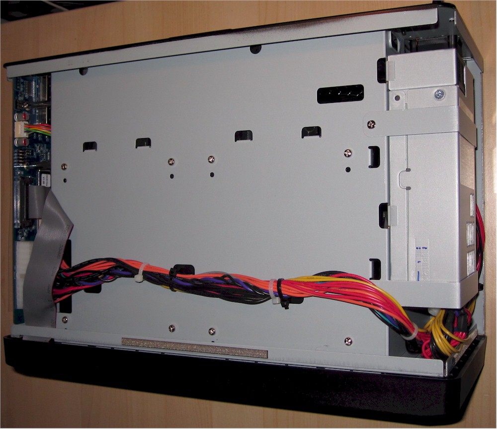 Synology DS2015xs with case removed to show the power supply