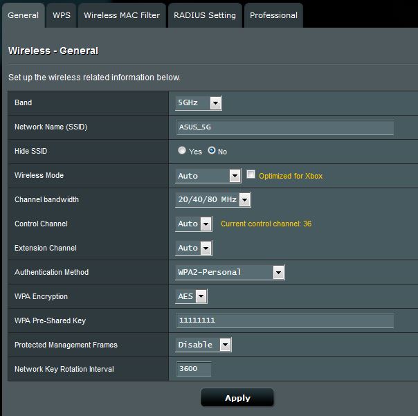 Wireless General Settings