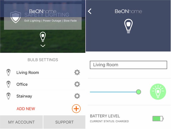 BeON Home bulb settings