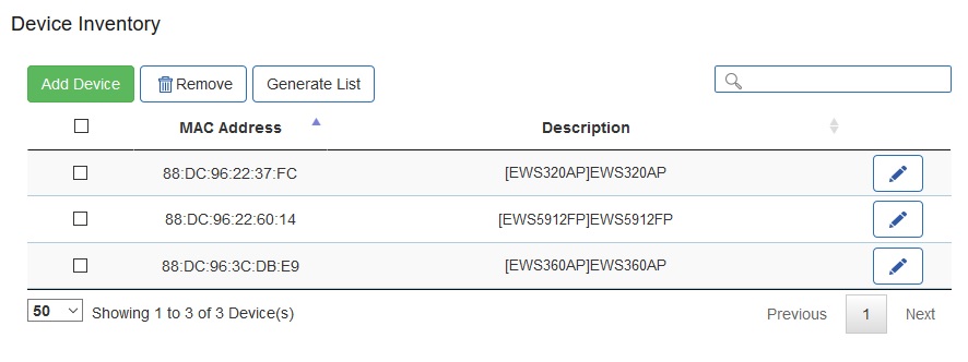 EnGenius ezMaster device inventory