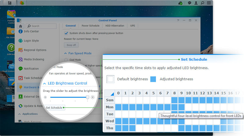 Synology DS216 LED Brightness Control