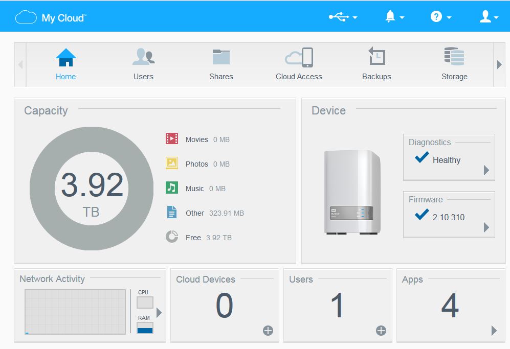 WD My Cloud Mirror Gen 2 landing page