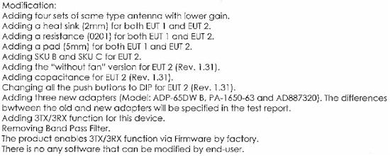 ASUS RT-AC88U FCC Class II changes