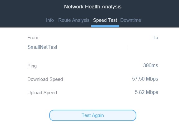 Network Diagnostic Speedtest