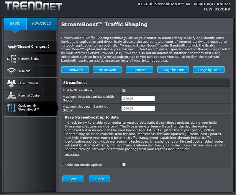 TRENDnet TEW-827DRU StreamBoost