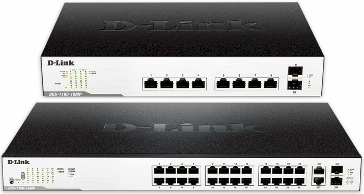 D-Link DGS-1100-10MP & DGS-1100-26MP Smart Gigabit Switches with PoE