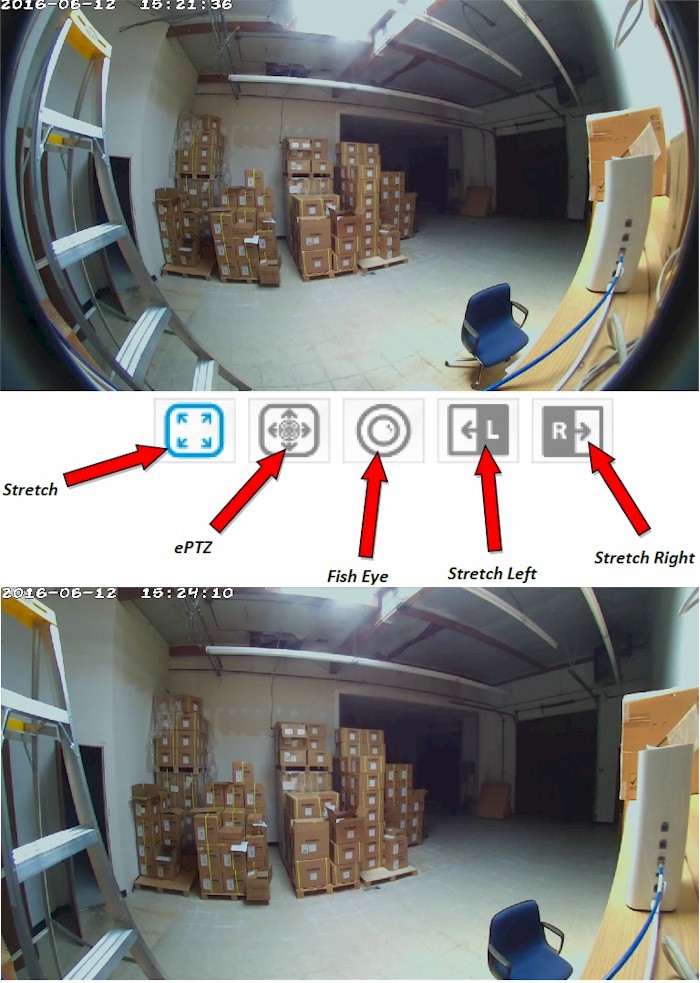 Normal fisheye vs. flattened view