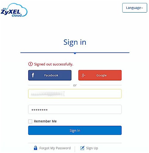 myZyXELcloud registration