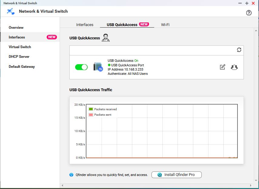 USB QuickAccess Network Settings