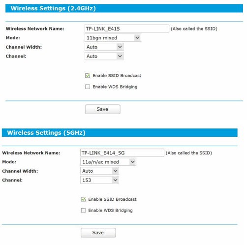 TP-LINK Archer C5 V2 basic wireless defaults