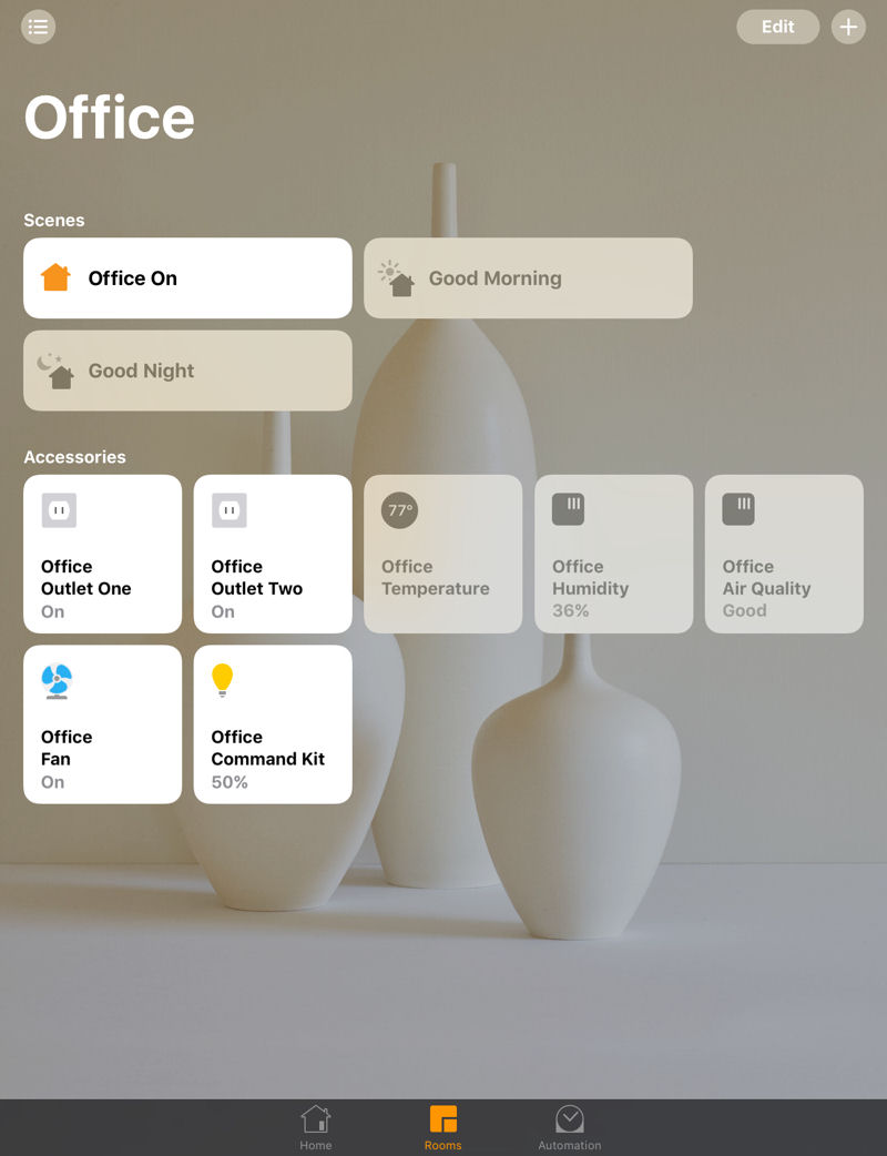 Apple Home - Room page for Office