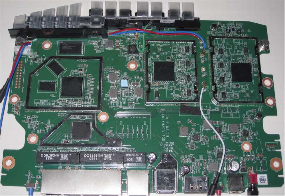 Linksys WRT3200ACM board top without heatsinks