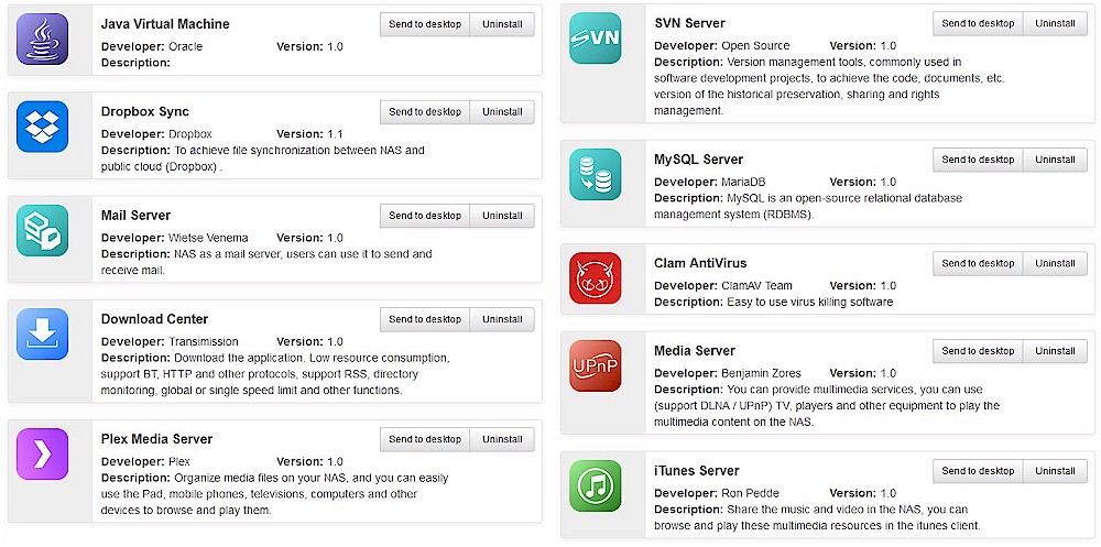 TerraMaster TOS 3 applications