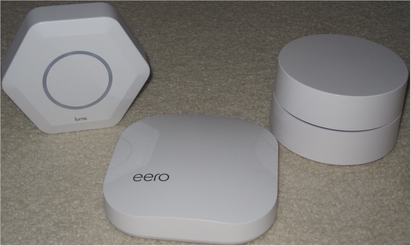 Luma, eero, Google Wifi - front