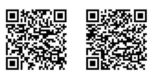 QR Codes for Apple (l) and Android (r) to download Stellar app