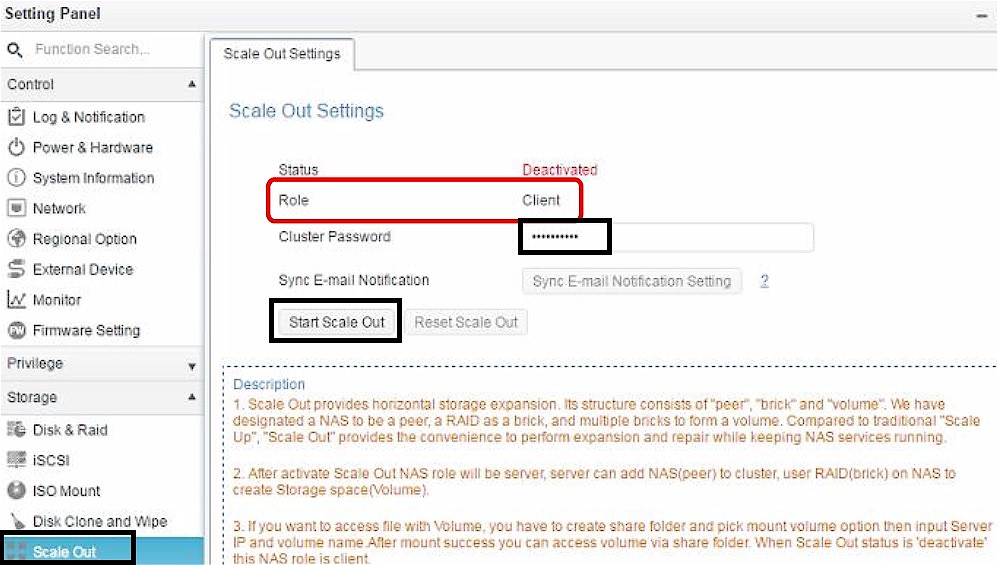 Scale-Out Menu