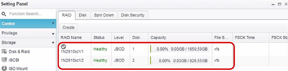 Create Scale-Out with JBOD