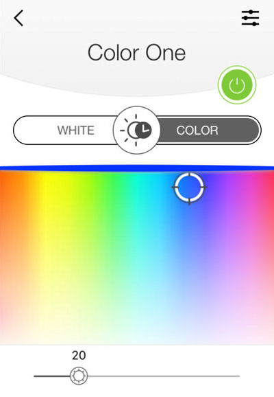 TP-LINK color control for the LB130 Smart Bulb