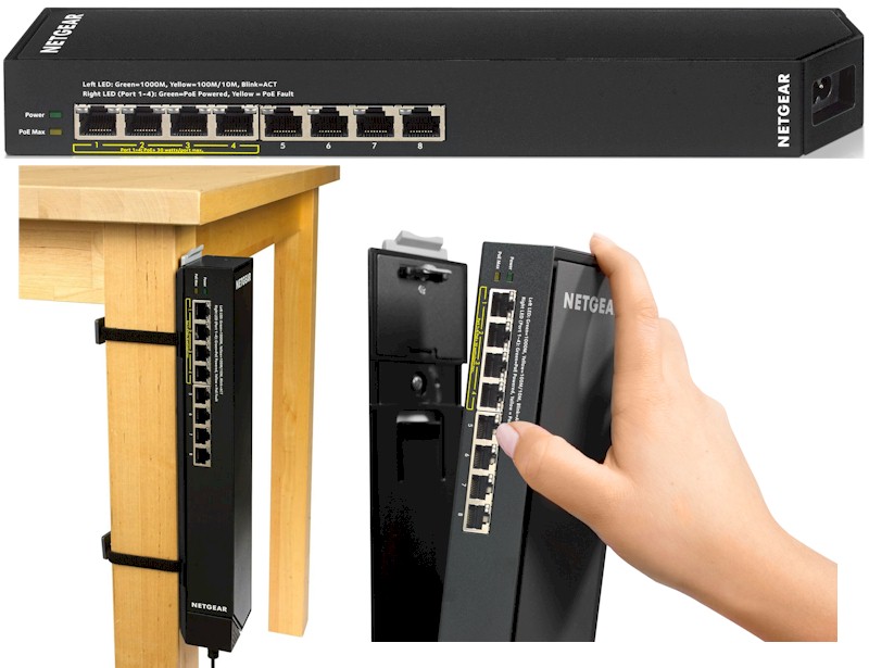 NETGEAR GSS108EPP ProSAFE 8-port Gigabit Ethernet Web Managed PoE+ Click Switch