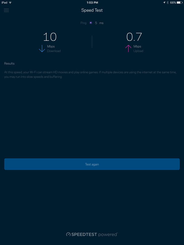 Linksys Velop Speedtest