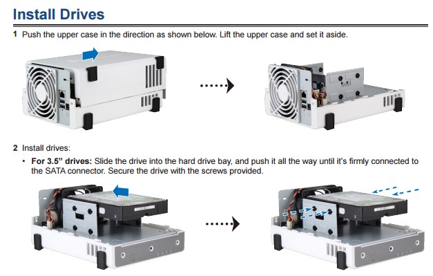 Synology DS216j Drive Installation