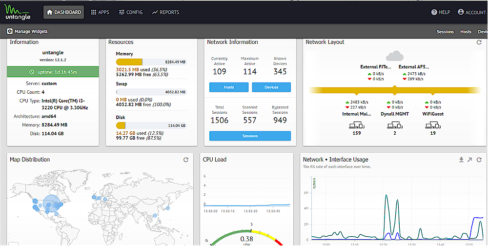 Untangle Dashboard