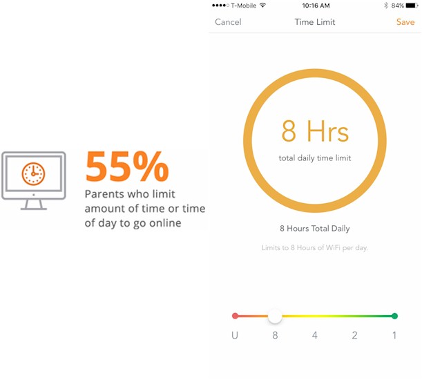 Setting daily internet time limit