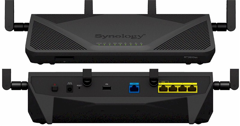 Synology RT2600ac front and rear