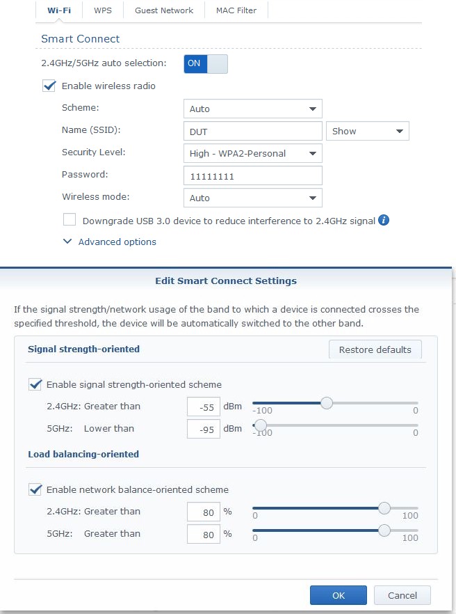 Smart Connect settings