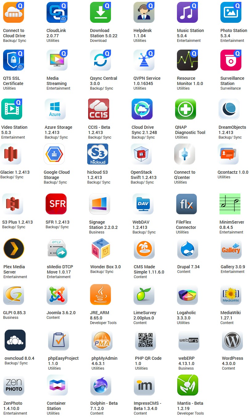 QNAP QTS 4.3 installable apps