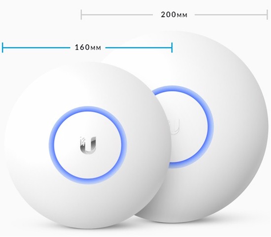 Ubiquiti UAP-AC-Lite and PRO APs size comparison