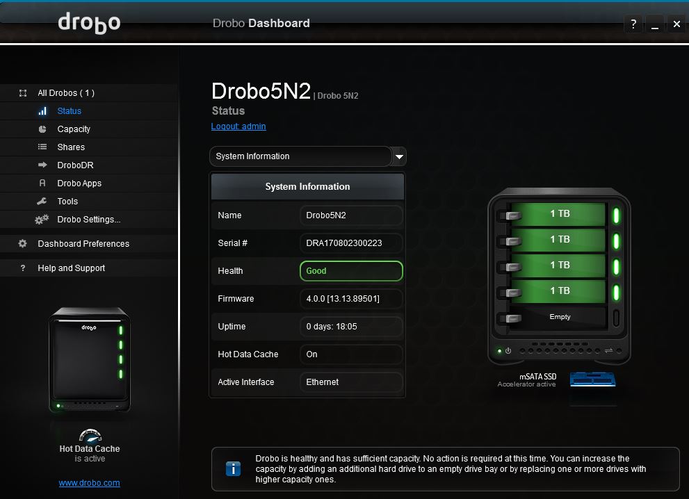 Drobo Dash - Status