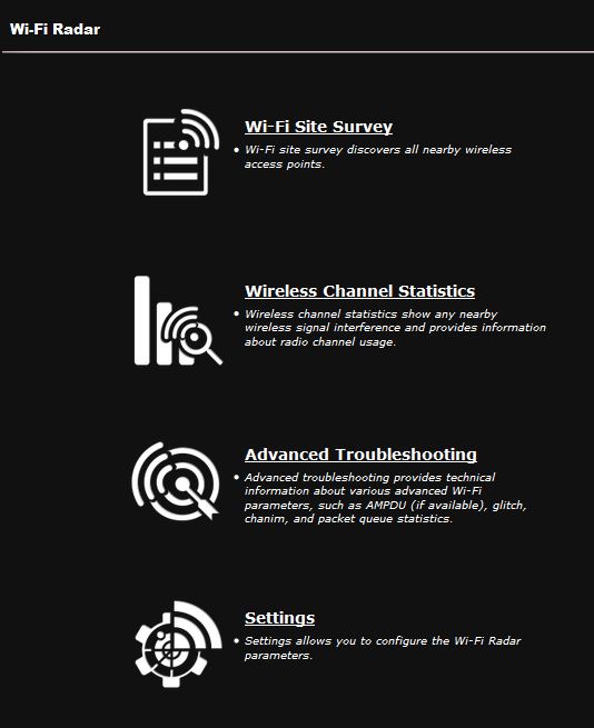 GT-AC5300 Wi-Fi Radar screen