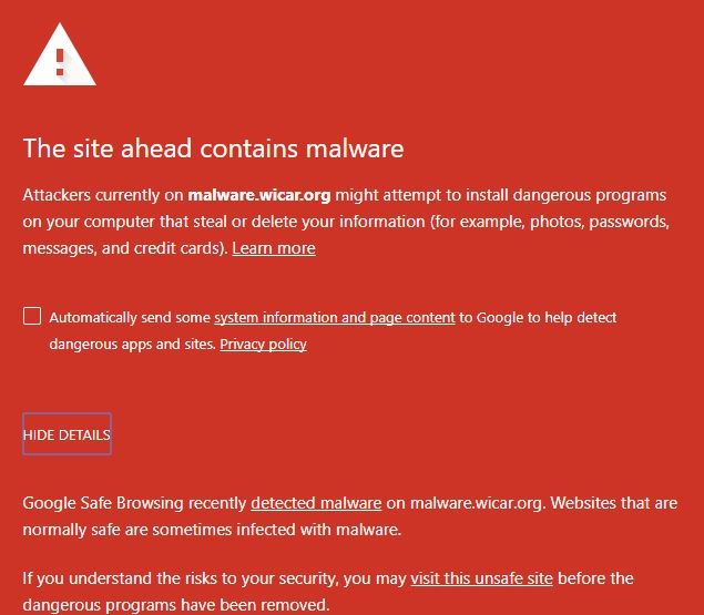 Google Chrome Anti-Malware Protection
