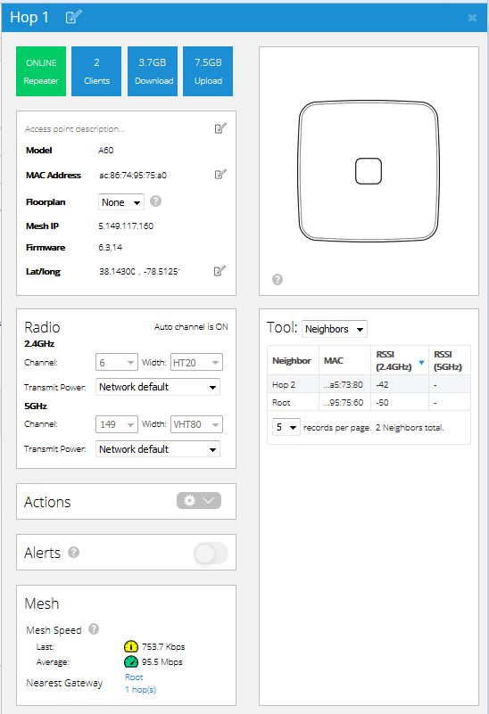 CloudTrax Access Points view