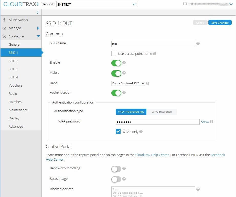 CloudTrax Access Points view