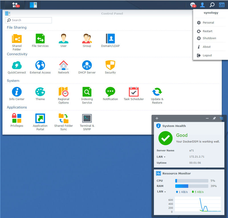 Synology DSM 6.1 Control Panel