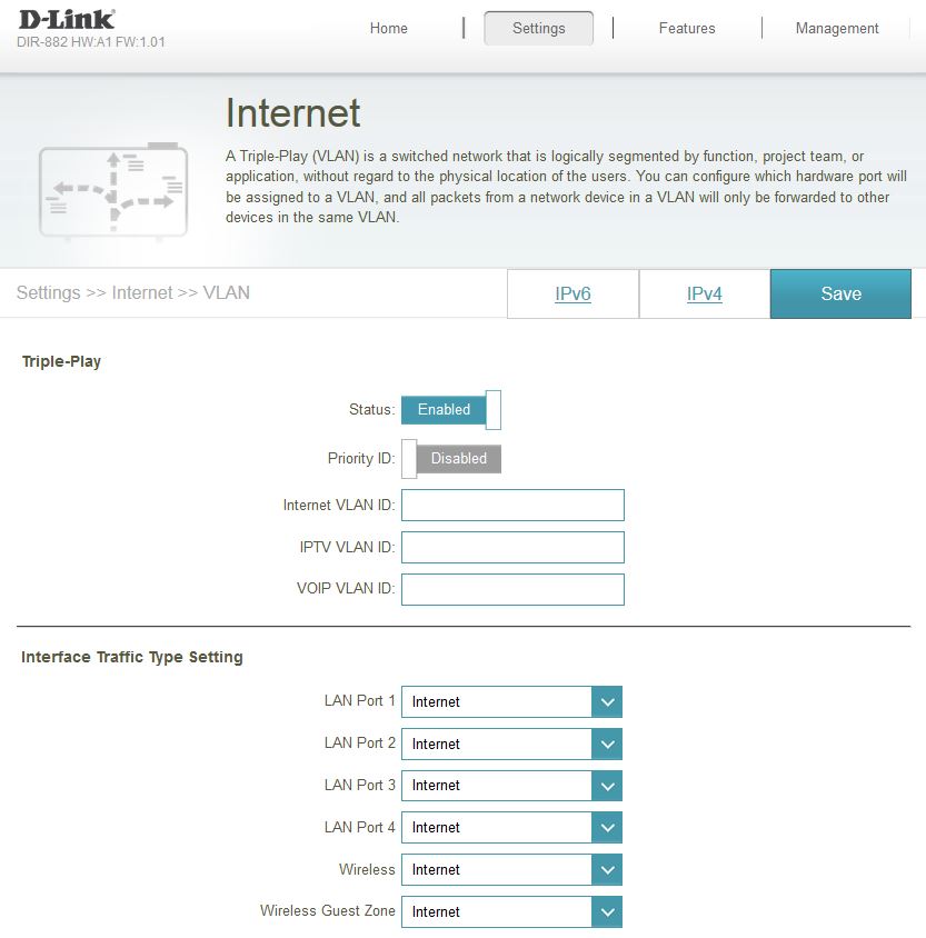 D-Link DIR-882 VLAN