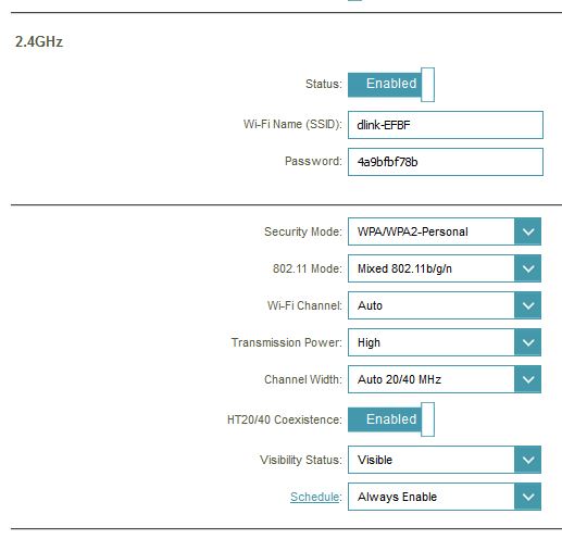 D-Link DIR-882 Smart Connect off - 2.4 GHz