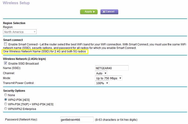 Basic Wireless Settings for Smart Connect