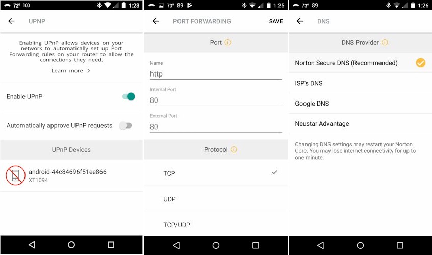 Core UPnP, Forward, DNS controls