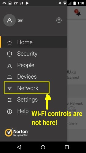 Core Wi-Fi controls are not here